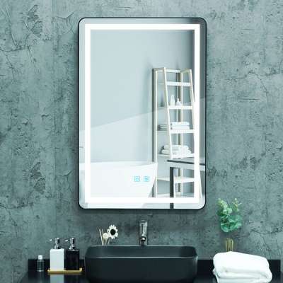 Custom Aluminum Frame digital makeup Bathroom Mirror with natural led white light